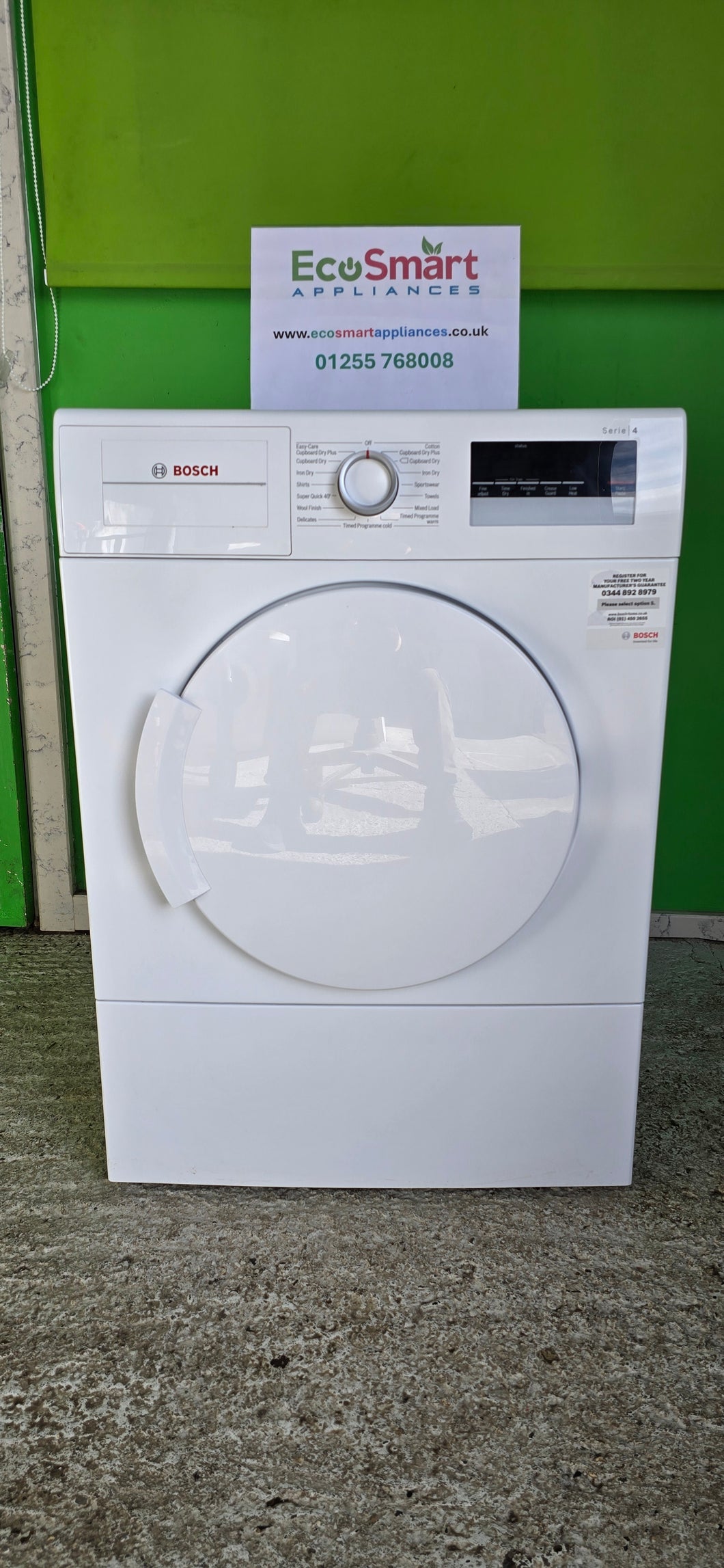 EcoSmart Appliances - Bosch Serie 4 WTA79200GB 7kg Freestanding Vented Tumble Dryer - White (1616)